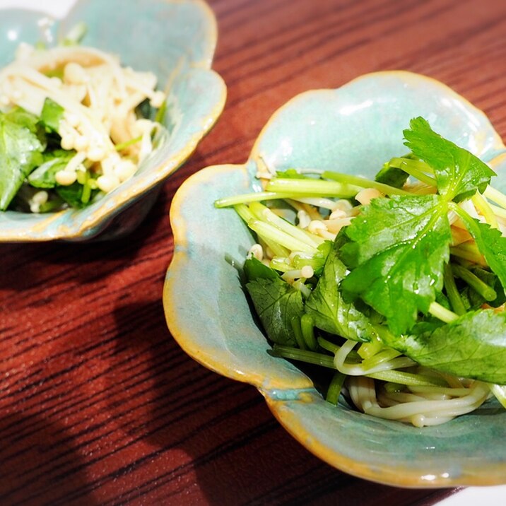 和えるだけさっぱり三つ葉とえのきの和え物 レシピ 作り方 By Natsu Kitchen 楽天レシピ